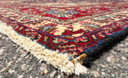 ELEGANT VINTAGE, PERSIAN TABRIZ HAND KNOTTED RUG, ROYAL BLUE FIELD, FLORAL MEDALLION, 9.6 X 12.0