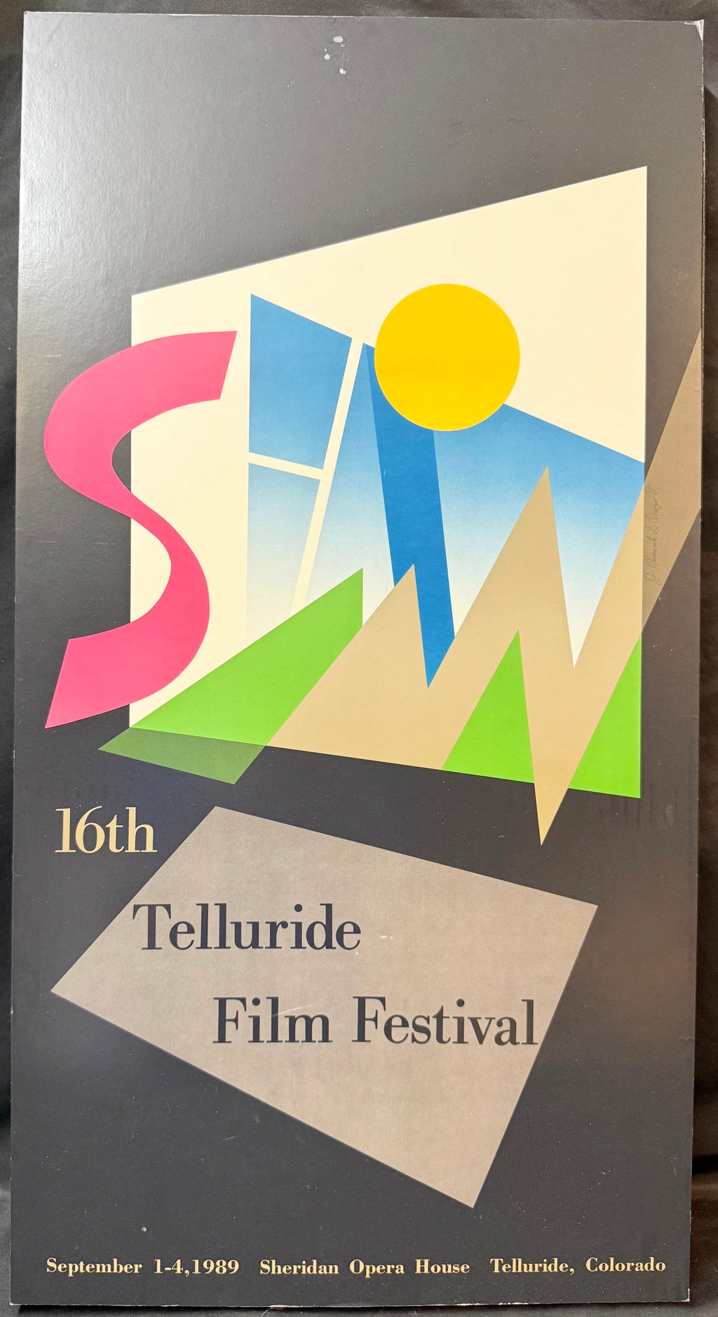 ORIGINAL VINTAGE 16TH TELLURIDE FILM FESTIVAL POSTER, 17IN X 32.5IN (43cm x 83cm)