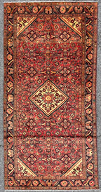 ANTIQUE PERSIAN HAMADAN HERATI RUG, 5.0 x 9.9 (152cm x 297cm)