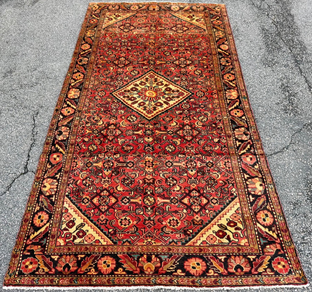 ANTIQUE PERSIAN HAMADAN HERATI RUG, 5.0 x 9.9 (152cm x 297cm)