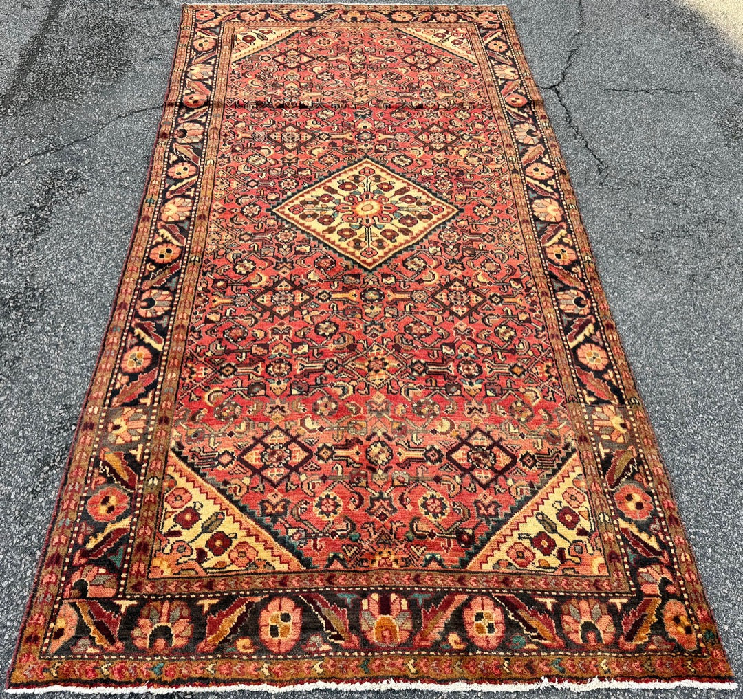 ANTIQUE PERSIAN HAMADAN HERATI RUG, 5.0 x 9.9 (152cm x 297cm)
