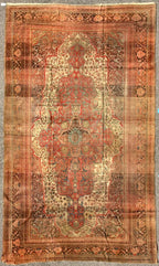 MANSION SIZED, ANTIQUE PERSIAN FARAHAN HAND KNOTTED RUG, DISTRESSED, 10.7 x 17.4 (323cm x 528cm)