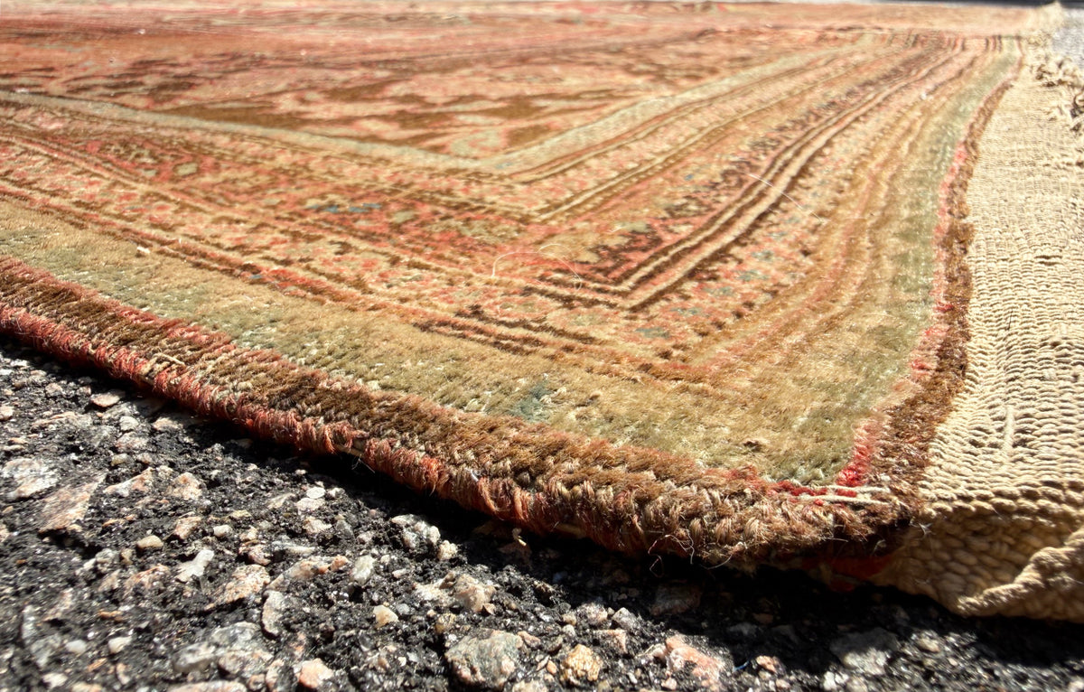 MANSION SIZED, ANTIQUE PERSIAN FARAHAN HAND KNOTTED RUG, DISTRESSED, 10.7 x 17.4 (323cm x 528cm)