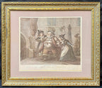 1792 HENRY WILLIAM BUNBURY, JOHN CHAPMAN FALSTAFF’S ESCAPE, HAND-COLORED SHAKESPEARE ENGRAVING, 24IN x 28IN (61cm x 71cm)