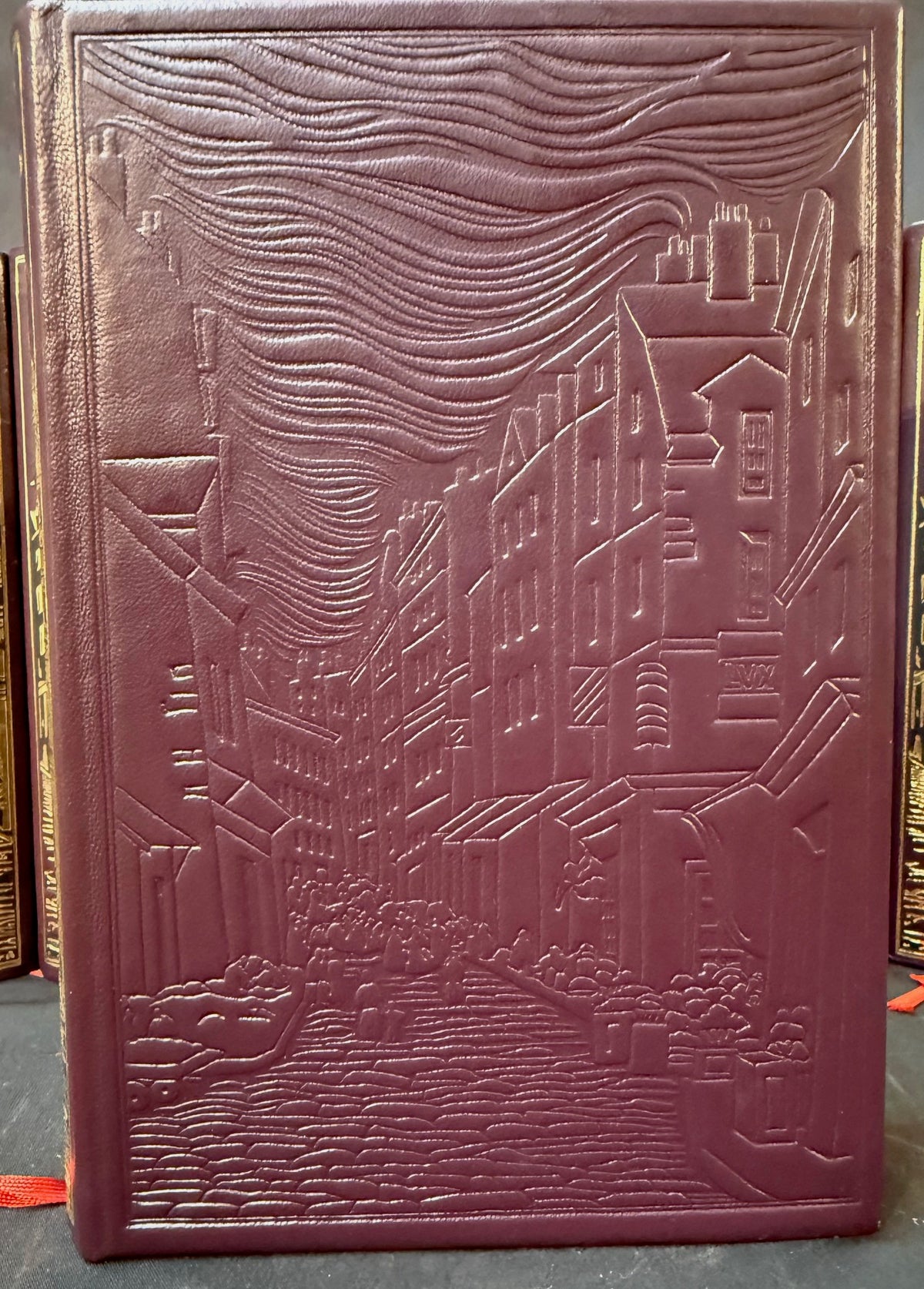 EMILE ZOLA LES ROUGON-MACQUART, COMPLETE 20 VOL. LEATHER SET, JEAN DE BONNOT PARIS, FROM ESTATE OF WHITE HOUSE CHEF PIERRE CHAMBRIN WITH COA, 1983