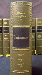 SHAKESPEARE COMPLETE WORKS, 12 VOL. FRENCH LEATHER SET, PIERRE CHAMBRIN WHITE HOUSE CHEF LIBRARY WITH COA