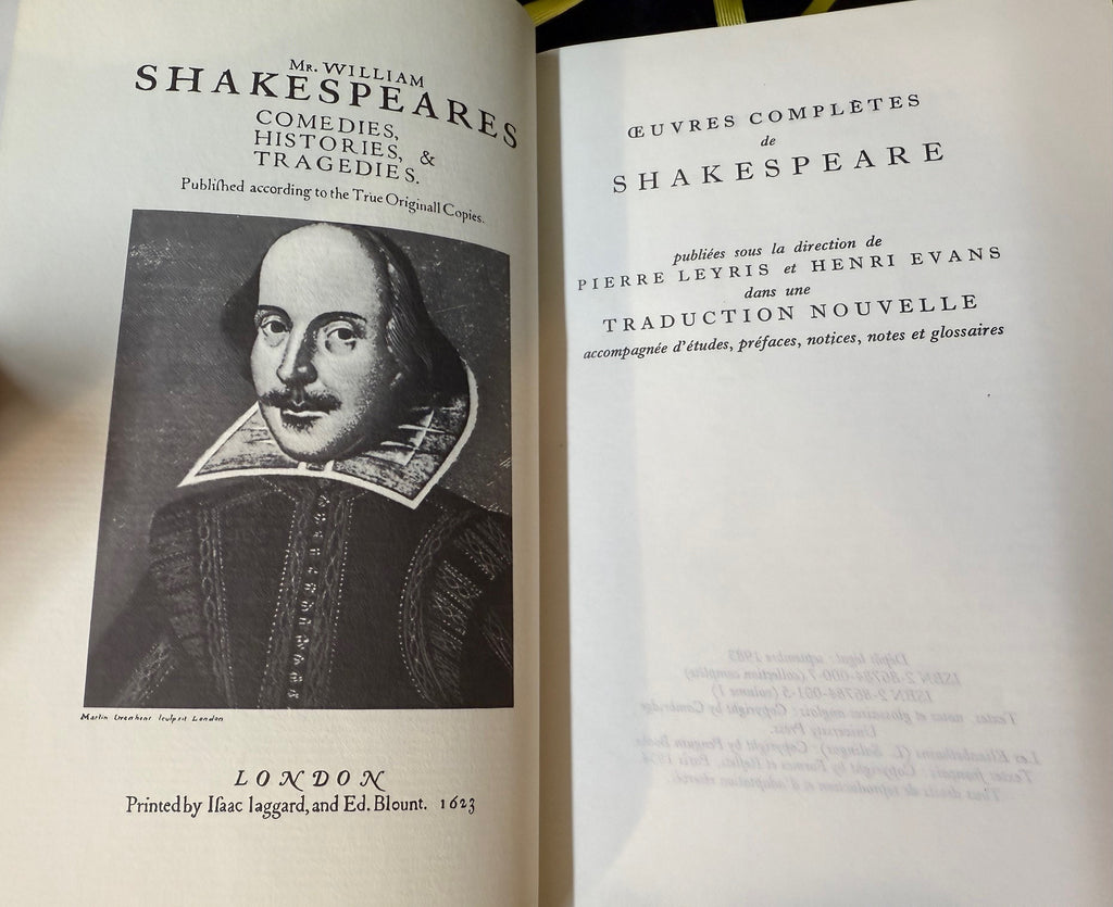 SHAKESPEARE COMPLETE WORKS, 12 VOL. FRENCH LEATHER SET, PIERRE CHAMBRIN WHITE HOUSE CHEF LIBRARY WITH COA