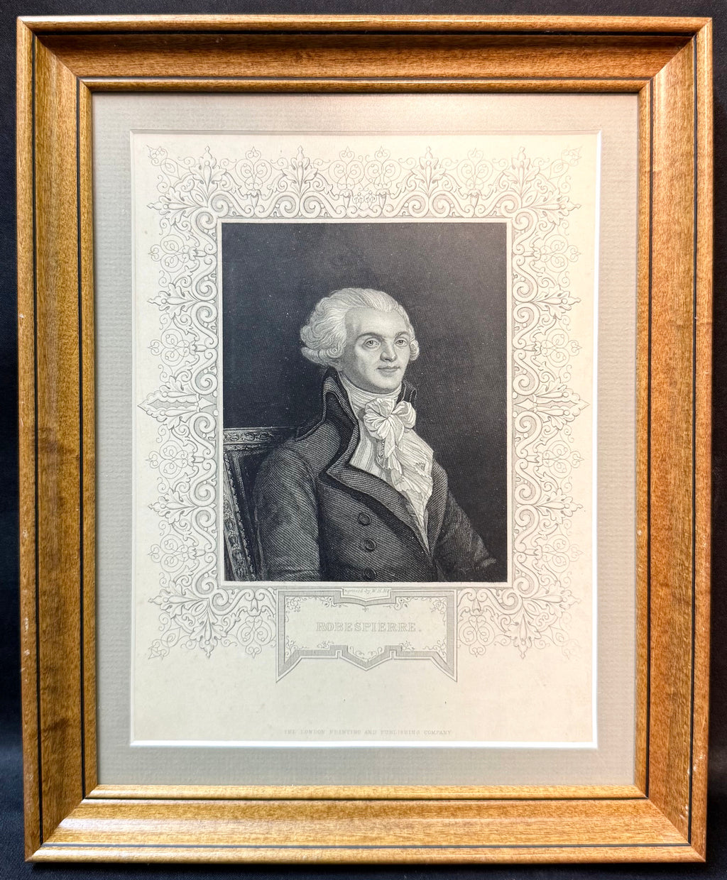 C. 1843 MAXIMILIEN ROBESPIERRE FRENCH REVOLUTION STEEL ENGRAVING BY W.H. MOTE, 9IN x 11IN (23cm x 28cm)