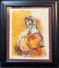 RUTH SCHLOSS (1922–2013) SIGNED E.A. ARTIST’S PROOF COLOR LITHOGRAPH OF A SEATED WOMAN, 25IN x 29IN (64cm x 74cm)