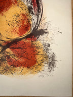 RUTH SCHLOSS (1922–2013) SIGNED E.A. ARTIST’S PROOF COLOR LITHOGRAPH OF A SEATED WOMAN, 25IN x 29IN (64cm x 74cm)
