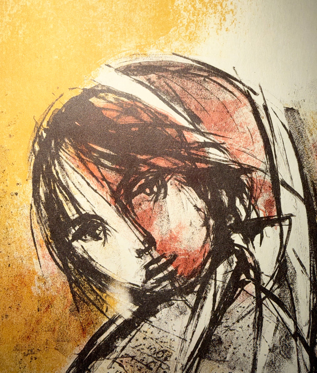 RUTH SCHLOSS (1922–2013) SIGNED E.A. ARTIST’S PROOF COLOR LITHOGRAPH OF A SEATED WOMAN, 25IN x 29IN (64cm x 74cm)