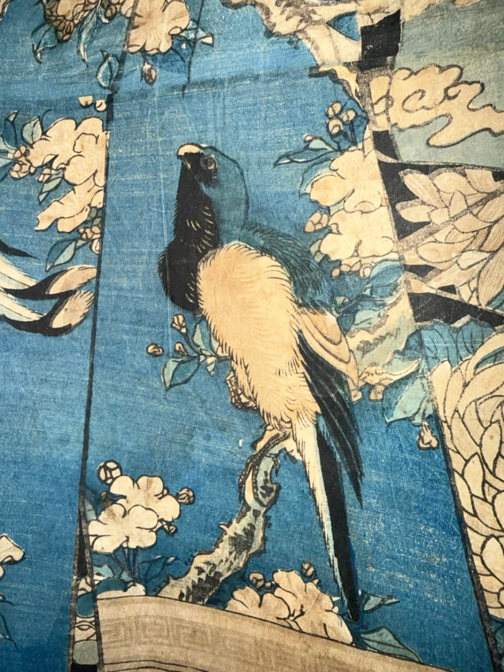 RARE ORIGINAL KEISAI EISEN (1790–1848) EDO PERIOD UKIYO-E WOODBLOCK PRINT, VERTICAL DIPTYCH (KAKEMONO-E) WITH COA, 18IN x 36IN (46cm x 91cm)