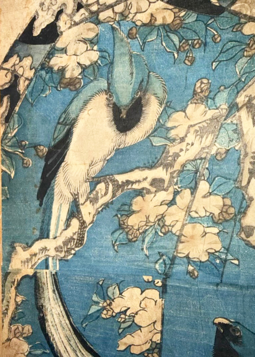 RARE ORIGINAL KEISAI EISEN (1790–1848) EDO PERIOD UKIYO-E WOODBLOCK PRINT, VERTICAL DIPTYCH (KAKEMONO-E) WITH COA, 18IN x 36IN (46cm x 91cm)