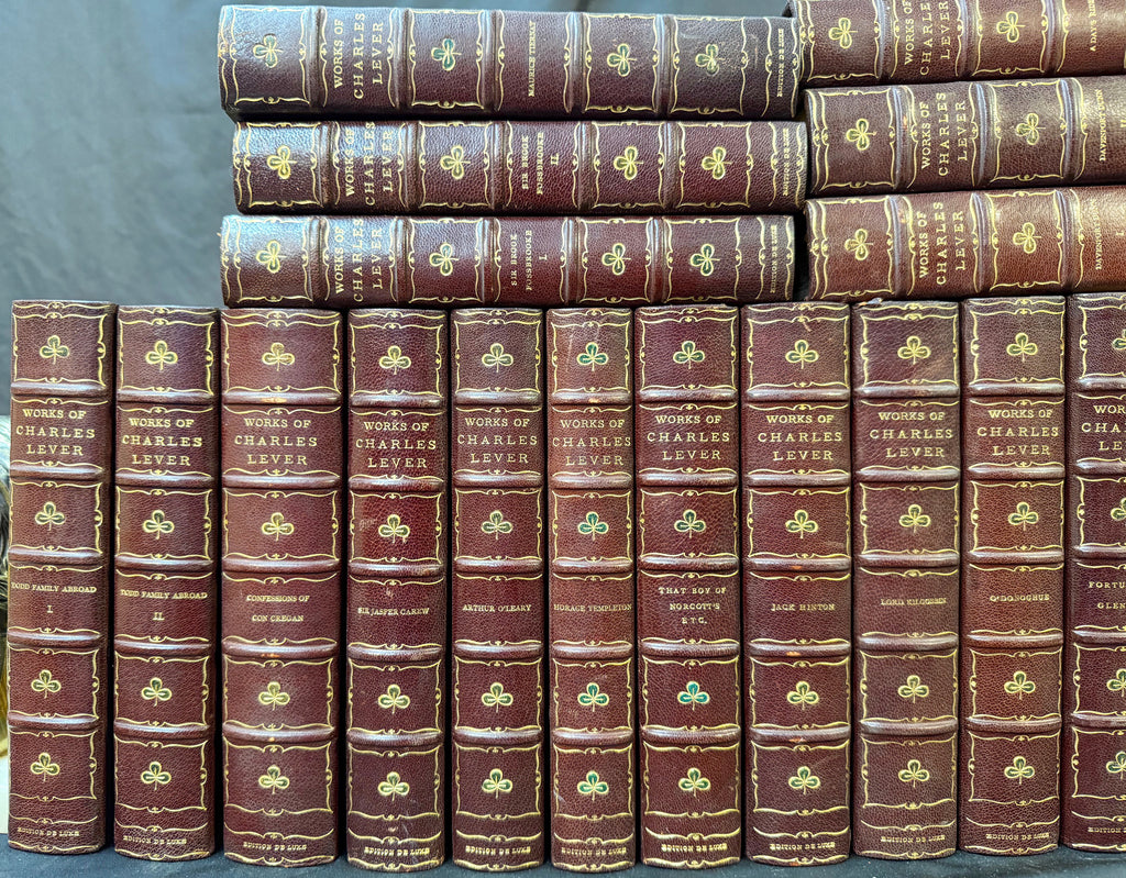 THE NOVELS OF CHARLES LEVER, EDITION DE LUXE, 37 VOLUMES, 1866