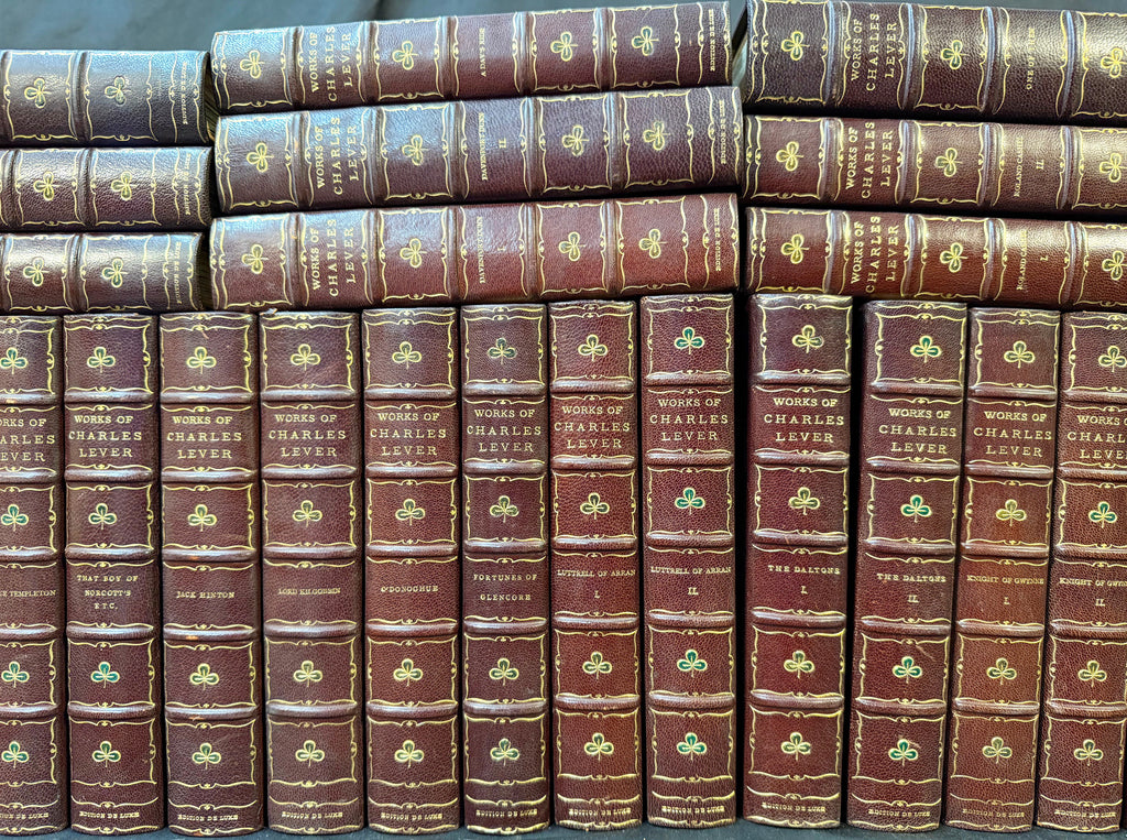 THE NOVELS OF CHARLES LEVER, EDITION DE LUXE, 37 VOLUMES, 1866
