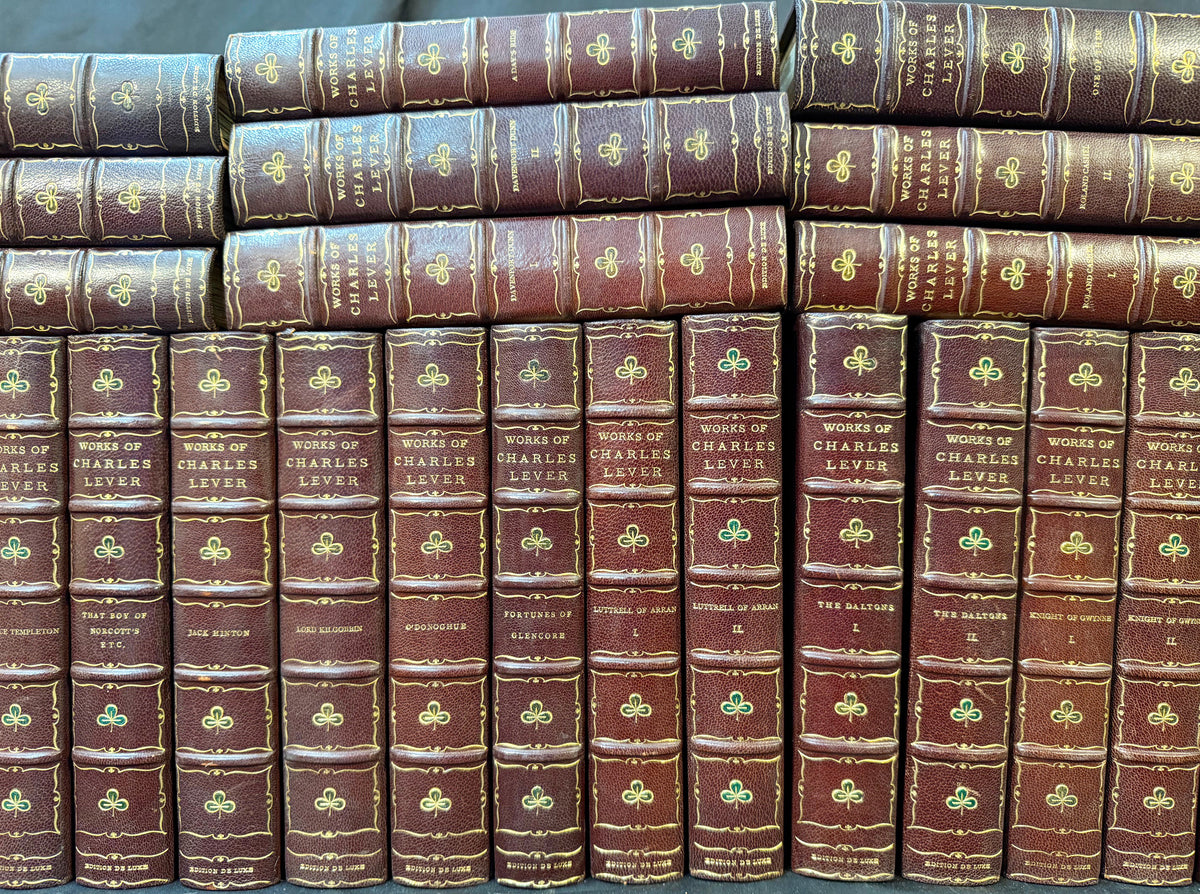 THE NOVELS OF CHARLES LEVER, EDITION DE LUXE, 37 VOLUMES, 1866