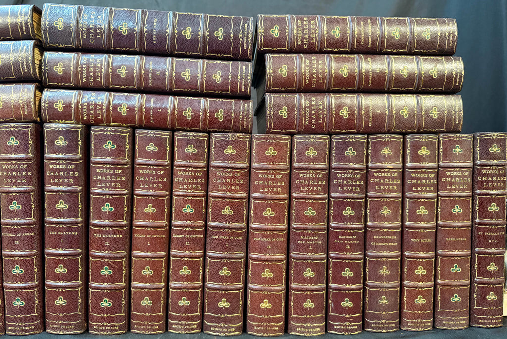 THE NOVELS OF CHARLES LEVER, EDITION DE LUXE, 37 VOLUMES, 1866