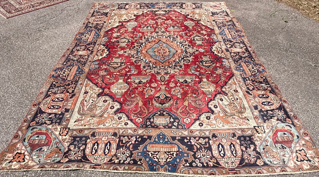 ANTIQUE PERSIAN KASHMAR ARCHEOLOGY HAND KNOTTED RUG, 10.0 x 12.7 (305cm x 384cm)
