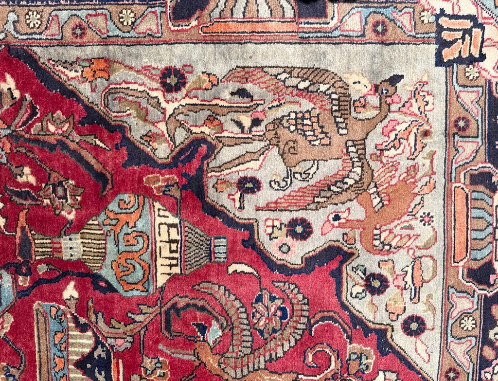 ANTIQUE PERSIAN KASHMAR ARCHEOLOGY HAND KNOTTED RUG, 10.0 x 12.7 (305cm x 384cm)