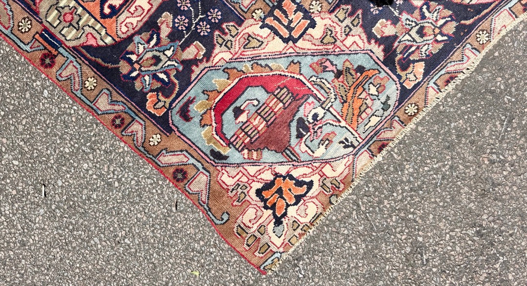ANTIQUE PERSIAN KASHMAR ARCHEOLOGY HAND KNOTTED RUG, 10.0 x 12.7 (305cm x 384cm)