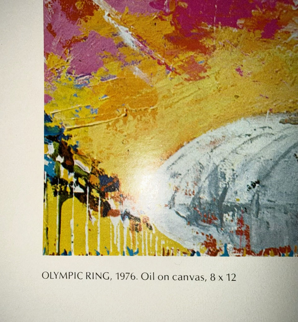 VINTAGE 1976 LEROY NEIMAN (1921-2012) "OLYMPIC RING" HAMMER GALLERIES EXHIBITION POSTER, MONTREAL OLYMPICS, 27IN x 34IN (69cm x 86cm)