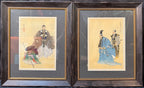 ANTIQUE ORIGINAL JAPANESE DIPTYCH WOODBLOCK PRINTS BY TSUKIOKA KOGYO (1869-1927) TITLED ATAKA, 19.5IN x 24IN (50cm x 61cm)