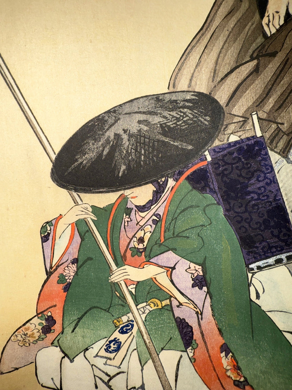 ANTIQUE ORIGINAL JAPANESE DIPTYCH WOODBLOCK PRINTS BY TSUKIOKA KOGYO (1869-1927) TITLED ATAKA, 19.5IN x 24IN (50cm x 61cm)