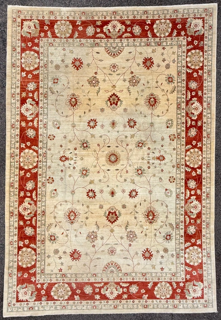 MANSION SIZED OUSHAK HAND KNOTTED RUG, 12.1 x 17.7 (368cm x 536cm)