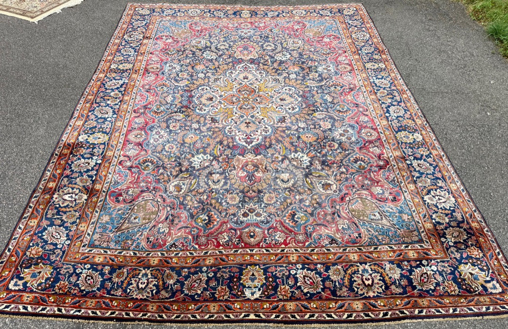 VINTAGE SIGNED PERSIAN KASHMAR HAND KNOTTED RUG, 9.5 x 12.6 (287cm x 381cm)