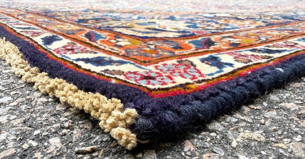 VINTAGE SIGNED PERSIAN KASHMAR HAND KNOTTED RUG, 9.5 x 12.6 (287cm x 381cm)