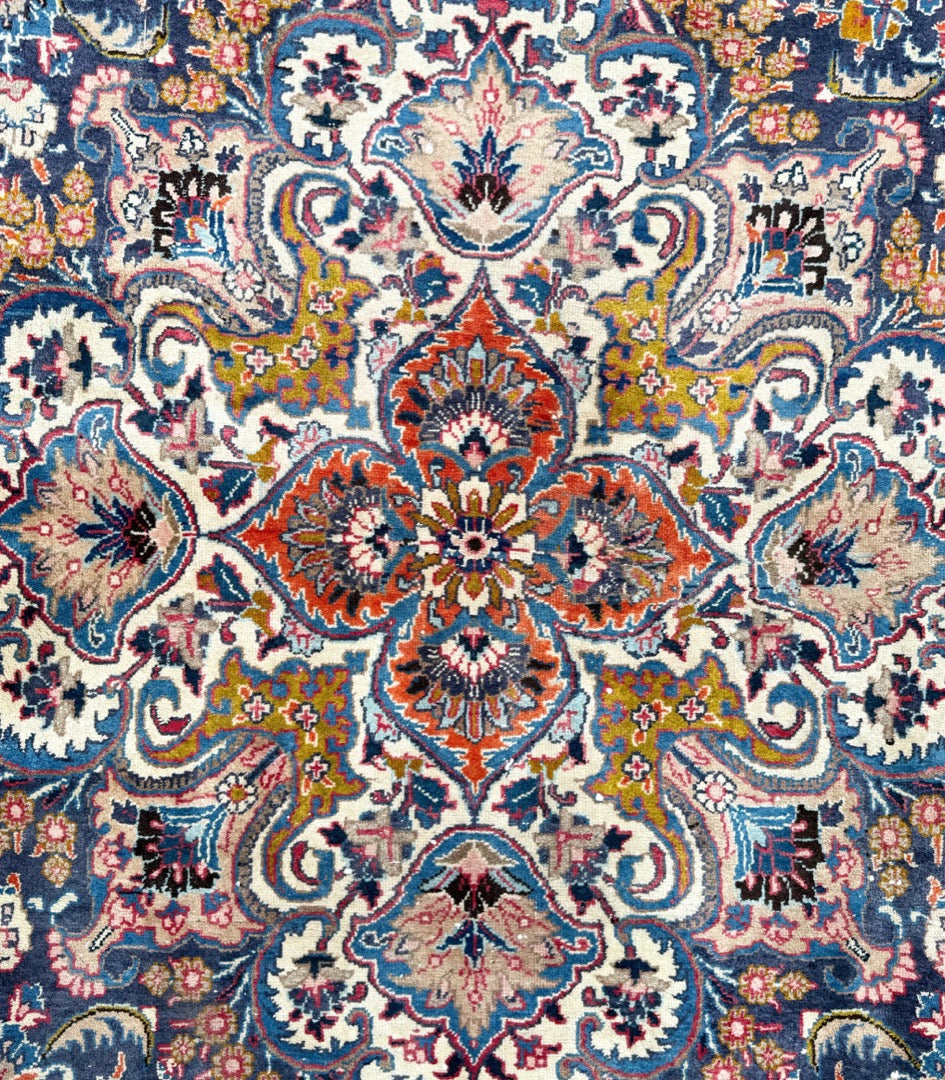 VINTAGE SIGNED PERSIAN KASHMAR HAND KNOTTED RUG, 9.5 x 12.6 (287cm x 381cm)