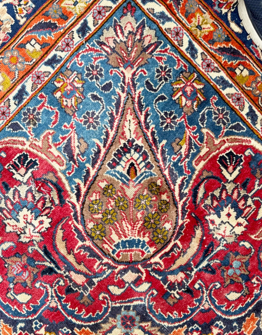 VINTAGE SIGNED PERSIAN KASHMAR HAND KNOTTED RUG, 9.5 x 12.6 (287cm x 381cm)