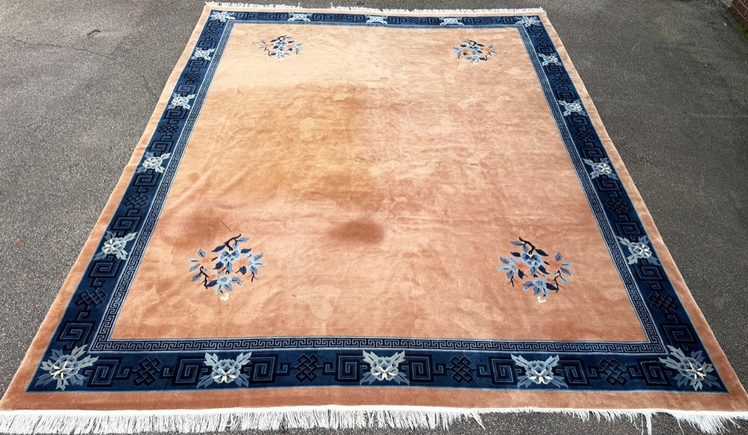 MANSION SIZED ART DECO HAND KNOTTED RUG, 12.2 x 15.1 (371cm x 460cm)
