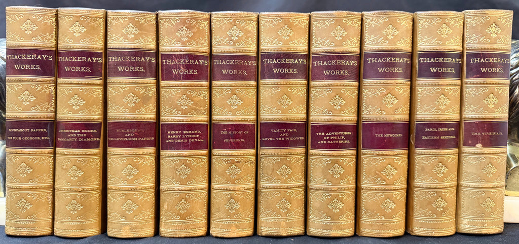 WILLIAM MAKEPEACE THACKERAY WORKS, 10 VOLUMES, 1880s