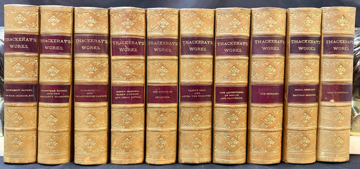 WILLIAM MAKEPEACE THACKERAY WORKS, 10 VOLUMES, 1880s