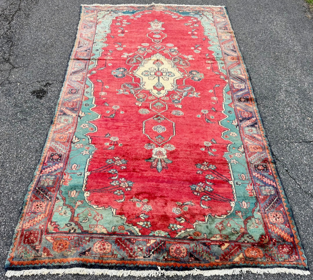 ANTIQUE PERSIAN MALAYER HAND KNOTTED RUG, 5.2 x 9.2 (157cm x 279cm)