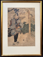 ANTIQUE JAPANESE WOODBLOCK PRINT BY UTAGAWA KUNISADA (1786-1864) 15IN x 20IN (38cm x 51cm)