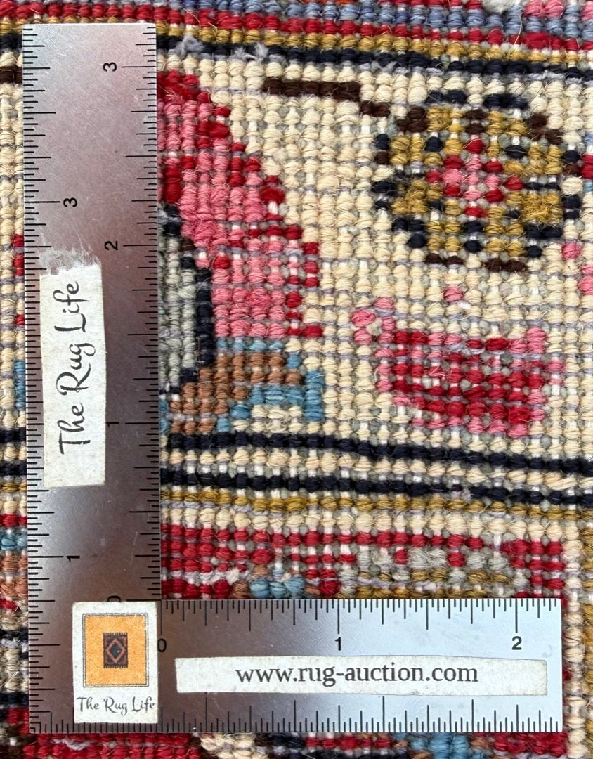 SIGNED PERSIAN KASHAN PICTORIAL HAND KNOTTED RUG, 9.8 x 12.3 (295cm x 373cm)