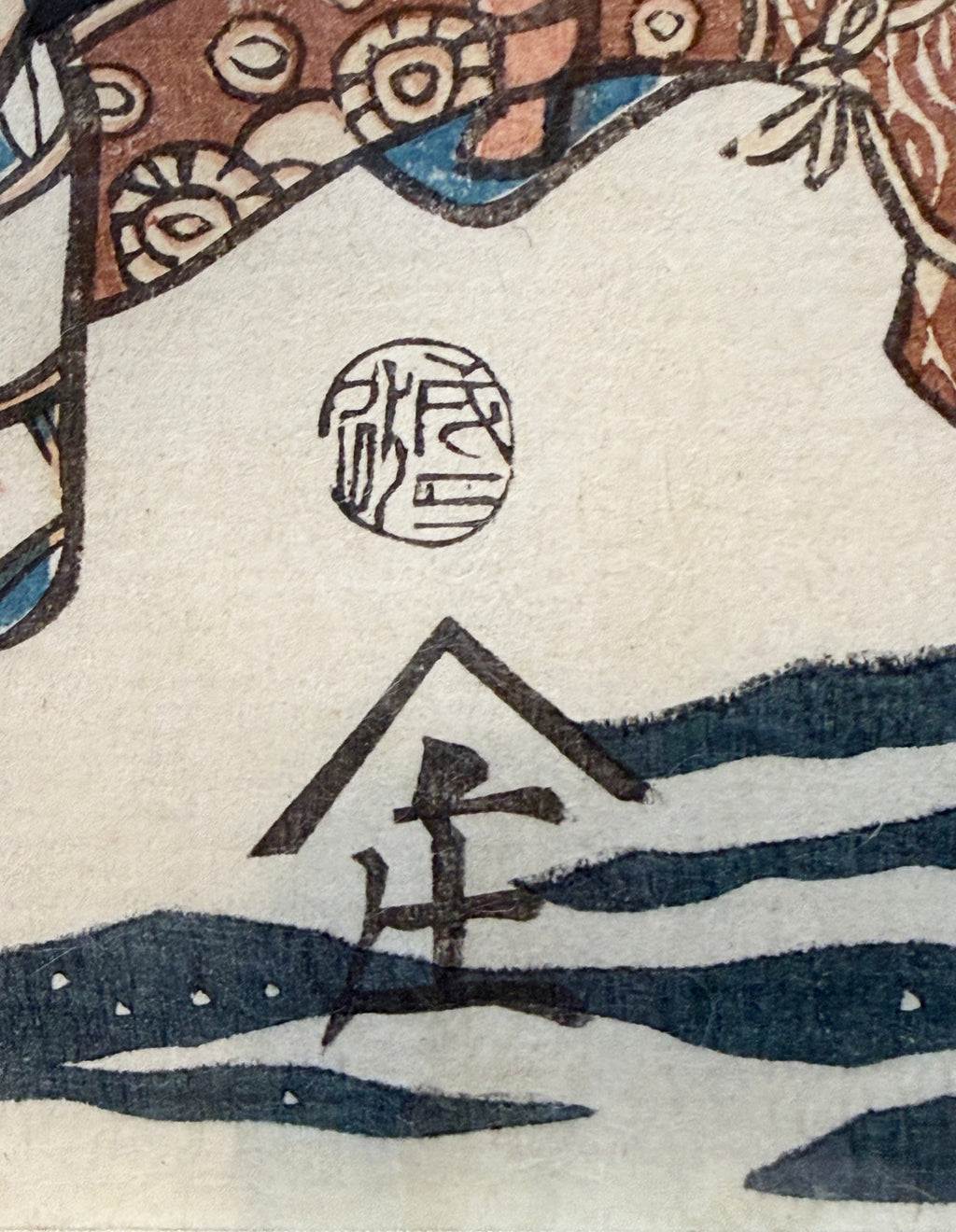 RARE ORIGINAL TOYOKUNI III (UTAGAWA KUNISADA) SAMURAI WOODBLOCK DIPTYCH TITLED BENKEI & YOSHITSUNE AT GOJO BRIDGE, EDO PERIOD c.1850s WITH COA, 25IN x 31IN (64cm x 79cm)