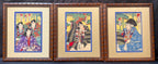 ANTIQUE ORIGINAL JAPANESE TRIPTYCH WOODBLOCK PRINT BY TOYOHARA KUNICHIKA (1835-1900) 18.5IN x 21.5IN (47cm x 55cm)