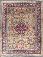 VINTAGE PERSIAN TABRIZ HAND KNOTTED RUG WITH CARTOUCHE, 9.7 x 12.5 (292cm x 378cm)