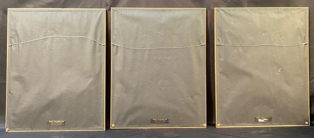JAPANESE TRIPTYCH TITLED PARODY OF AN IMPERIAL CARRIAGE SCENE, 18IN x 23IN (46cm x 58cm)