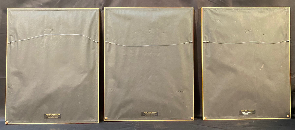 JAPANESE TRIPTYCH TITLED PARODY OF AN IMPERIAL CARRIAGE SCENE, 18IN x 23IN (46cm x 58cm)