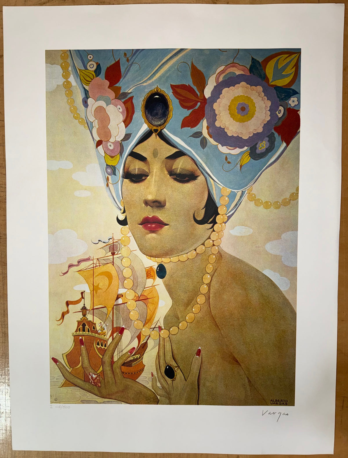 ALBERTO VARGAS (1896-1982) HAND SIGNED, LIMITED EDITION LITHOGRAPH TITLED SCHEHERAZADE, 27.5IN x 33.5IN (70cm x 85cm)