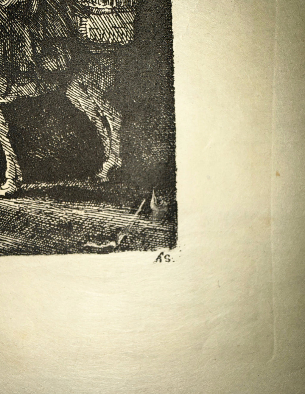 REMBRANDT VAN RIJN (1606-1669) ETCHING AND DRYPOINT TITLED THE FLIGHT INTO EGYPT BY NIGHT, 11IN x 13IN (28cm x 33cm)