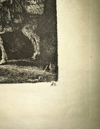 REMBRANDT VAN RIJN (1606-1669) ETCHING AND DRYPOINT TITLED THE FLIGHT INTO EGYPT BY NIGHT, 11IN x 13IN (28cm x 33cm)
