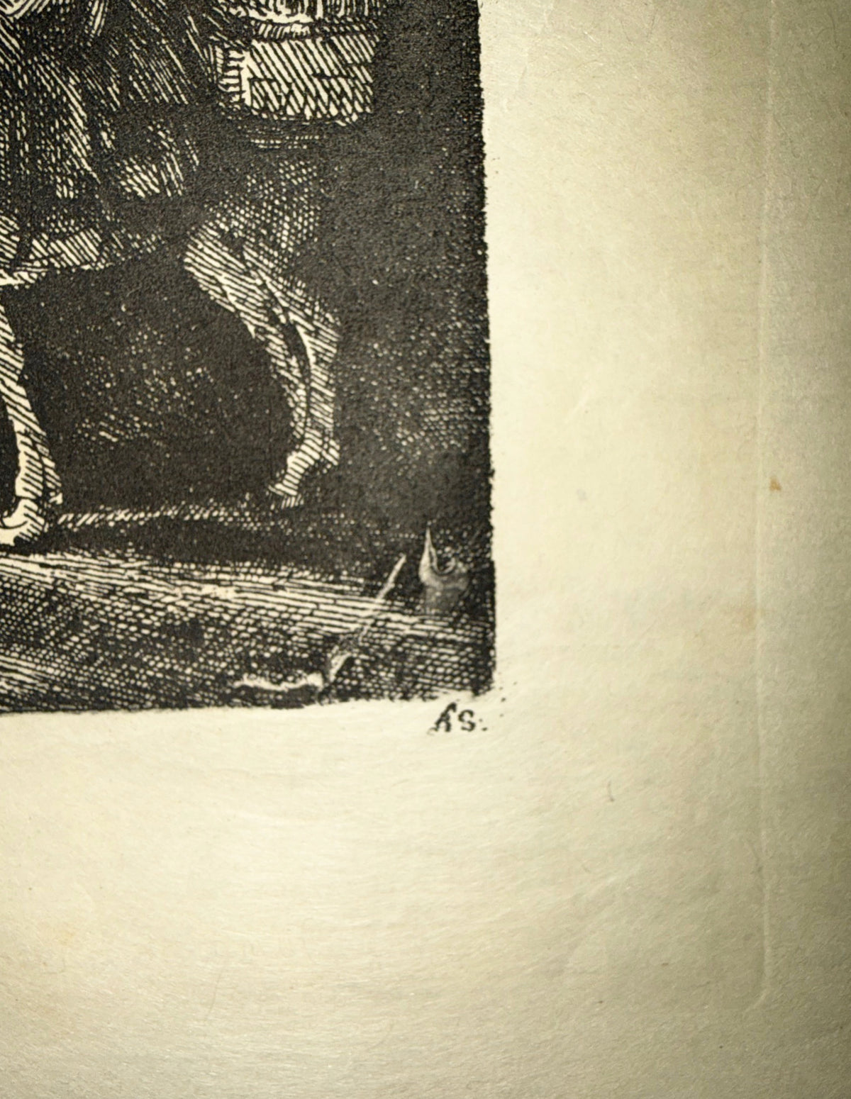 REMBRANDT VAN RIJN (1606-1669) ETCHING AND DRYPOINT TITLED THE FLIGHT INTO EGYPT BY NIGHT, 11IN x 13IN (28cm x 33cm)
