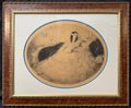 LOUIS ICART (1988-1950) HAND SIGNED, ORIGINAL ETCHING, DRYPOINT AND AQUATINT TITLED BLACK FAN WITH COA, 28.5IN x 34.5IN (72cm x 88cm)