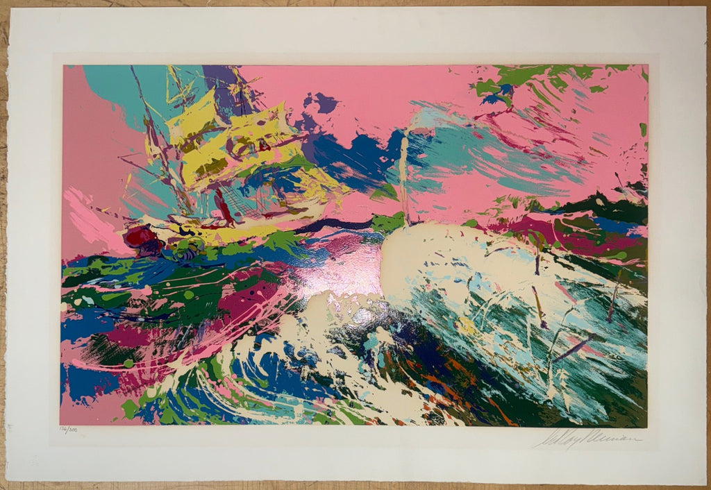 LEROY NEIMAN (1921-2012) ORIGINAL, LIMITED EDITION, HAND SIGNED, SILKSCREEN SERIGRAPH TITLED ASSAULTING THE PEQUOD WITH COA, 27.5IN X 39.5IN (70cm x 100cm)