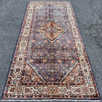 ANTIQUE PERSIAN HERIZ HAND KNOTTED RUG, 4.7 x 10.3 (140cm x 312cm)